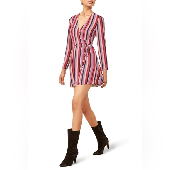 REFORMATION- GJELINA WRAP MINI DRESS (NWT) - Picture 2 of 13